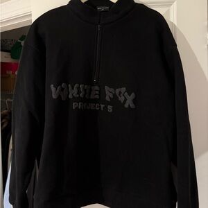 White Fox Quarter Zip Sweatshirt